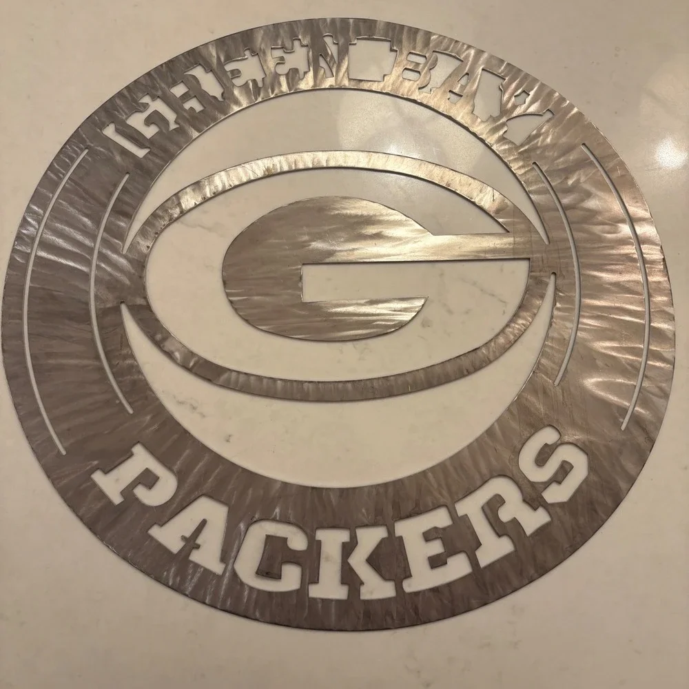 Handmade GREEN BAY Packers Metal Wall Art Sign‎ NFL Football Home Decor 16x17